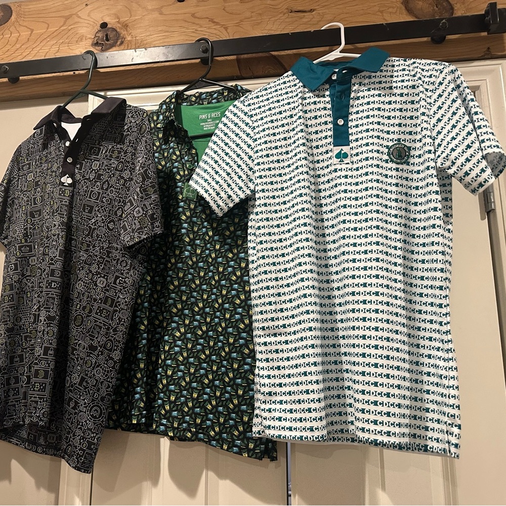 3 Pins and Aces Performance Polos